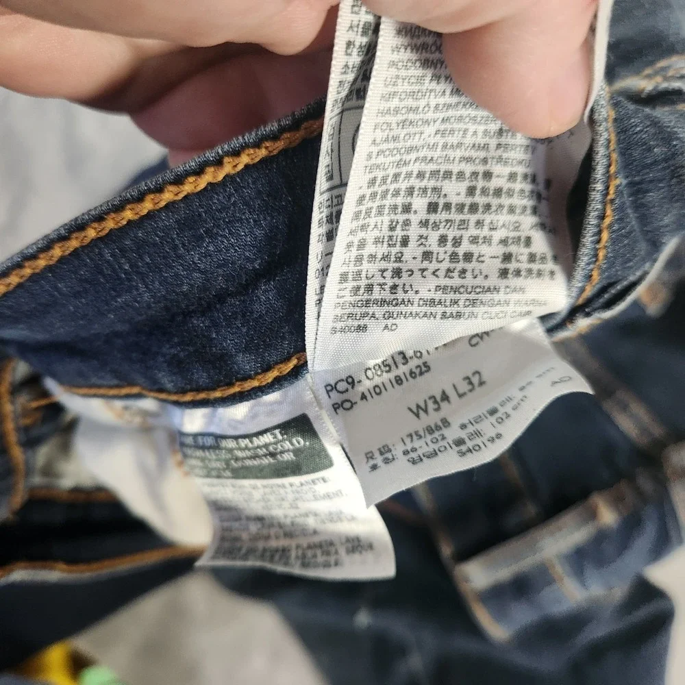 Levis Strauss 513 34x32 Mens Slim Straight Fit‎ Jeans Classic Normcore Western